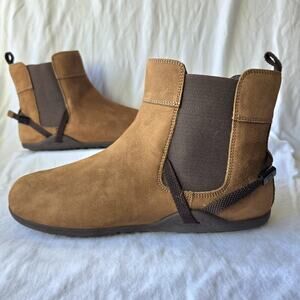 Xero Shoes Tari Women's Minimalist Leather Chelsea Ankle Boots Brown Size 12